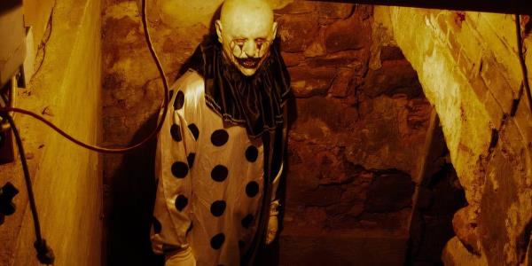 Clown standing in a ba<em></em>sement in Hell House LLC