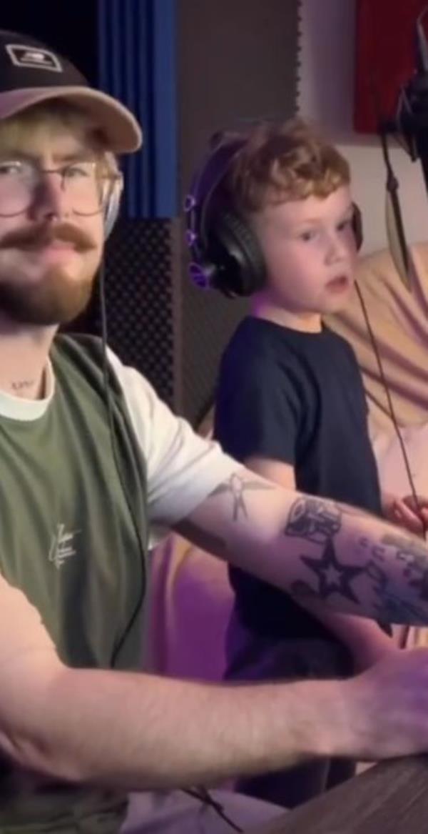 Robert and Lincoln Grace in the studio