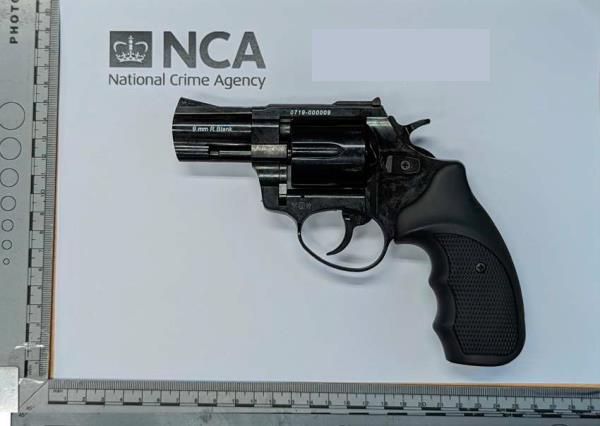 The firearms, classified as Front Venting Blank Firing (FVBF) weapons are readily co<em></em>nvertible to fire live rounds and are illegal in the UK.