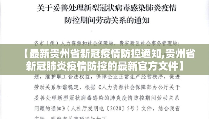 【最新贵州省新冠疫情防控通知,贵州省新冠肺炎疫情防控的最新官方文件】